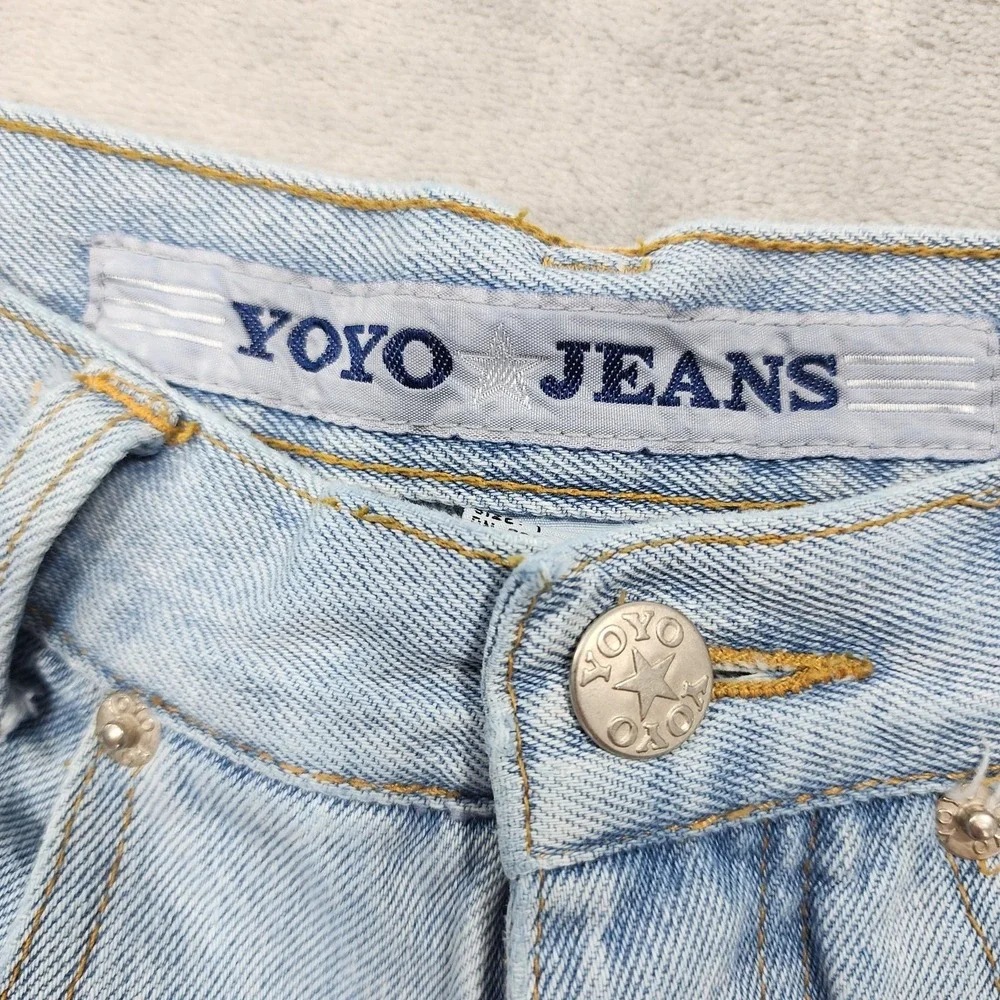 Vintage YOYO JEANS Shorts Womens 1 Juniors Blue Denim High Rise Mom Baggy Casual